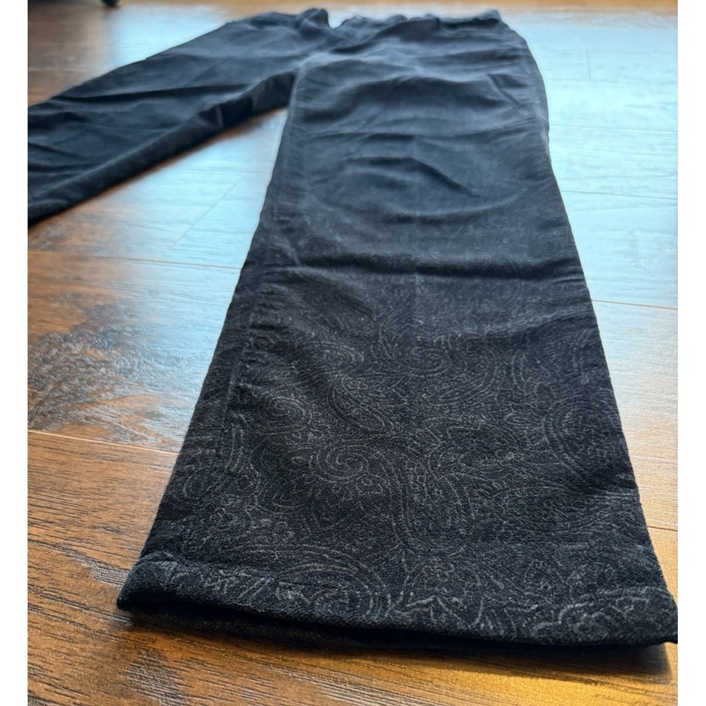 Lauren Ralph Lauren Velvet Paisley Pants Black Petite 8P Luxe Luxury Designer - Picture 2 of 9